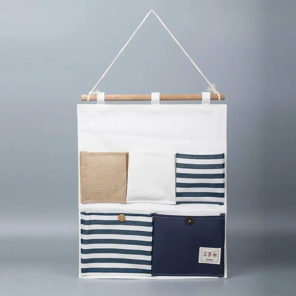Stripe Pattern Hanging Storage Bag Organizer